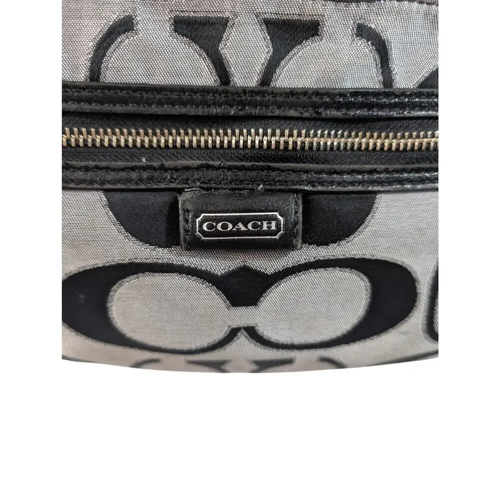 COACH! FAB BLACK, GRAY & SILVER MONOGRAM VINTAGE FULL SIZE BACKPACK, BAG, PURSE!